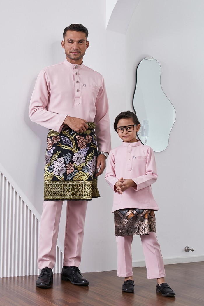 Baju Melayu Yusoff Kids - Soft Pink